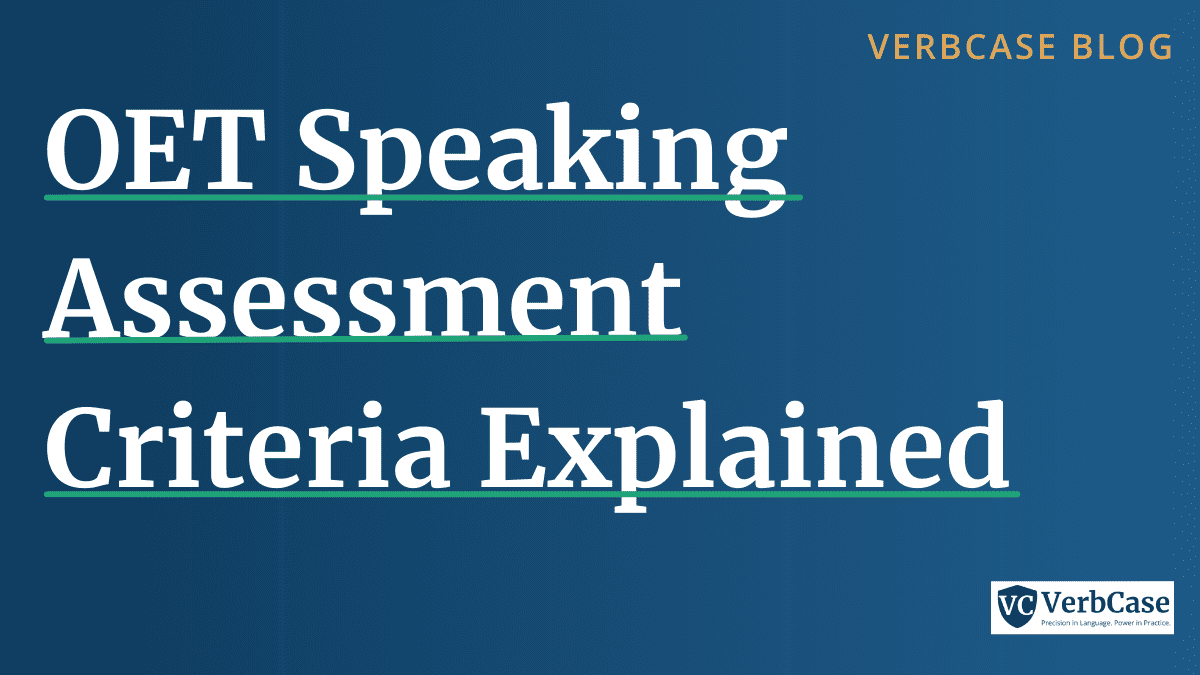 An image with text "OET Speaking Assessment Criteria Explained."